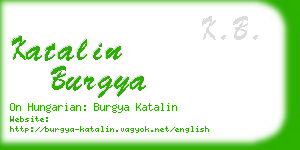 katalin burgya business card